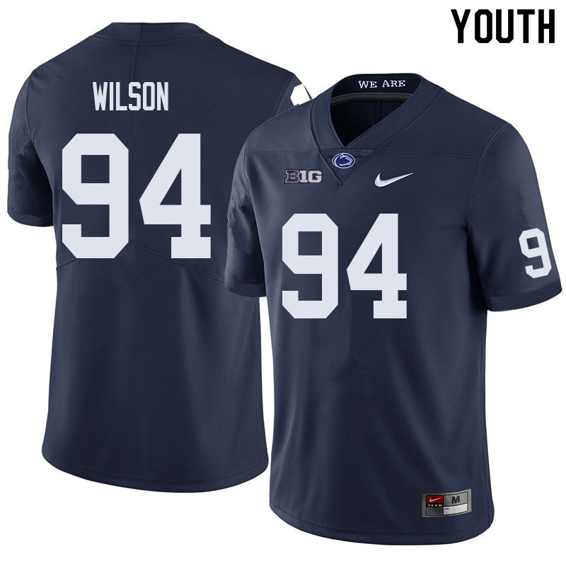 Youth #94 Jake Wilson Penn State Nittany Lions College Football Jerseys Sale-Navy - Click Image to Close